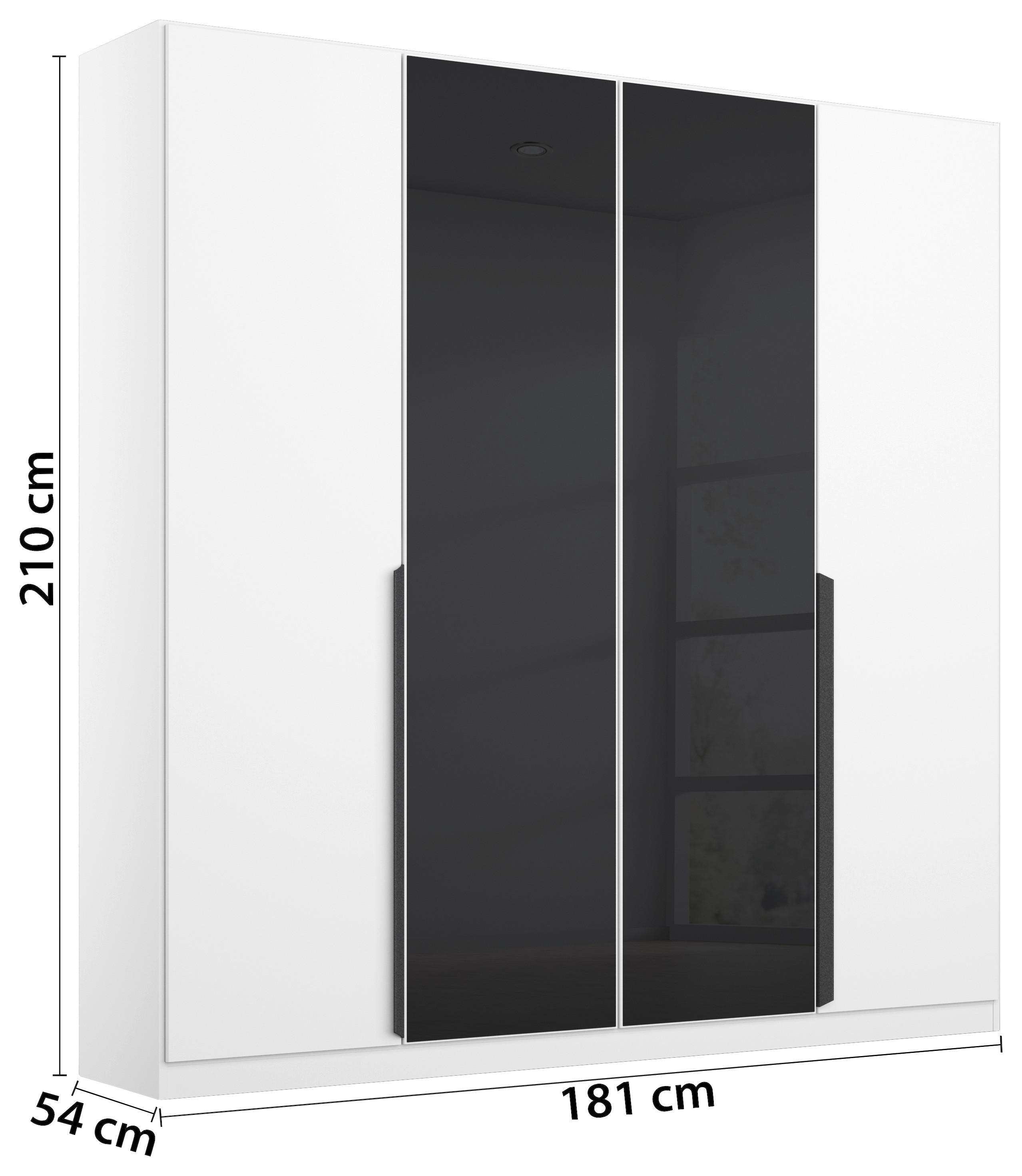 DULAP USI ROTATIVE ARTEMIS - alb/antracit, Modern, sticlă/material pe bază de lemn (181/210/54cm) - Modern Living