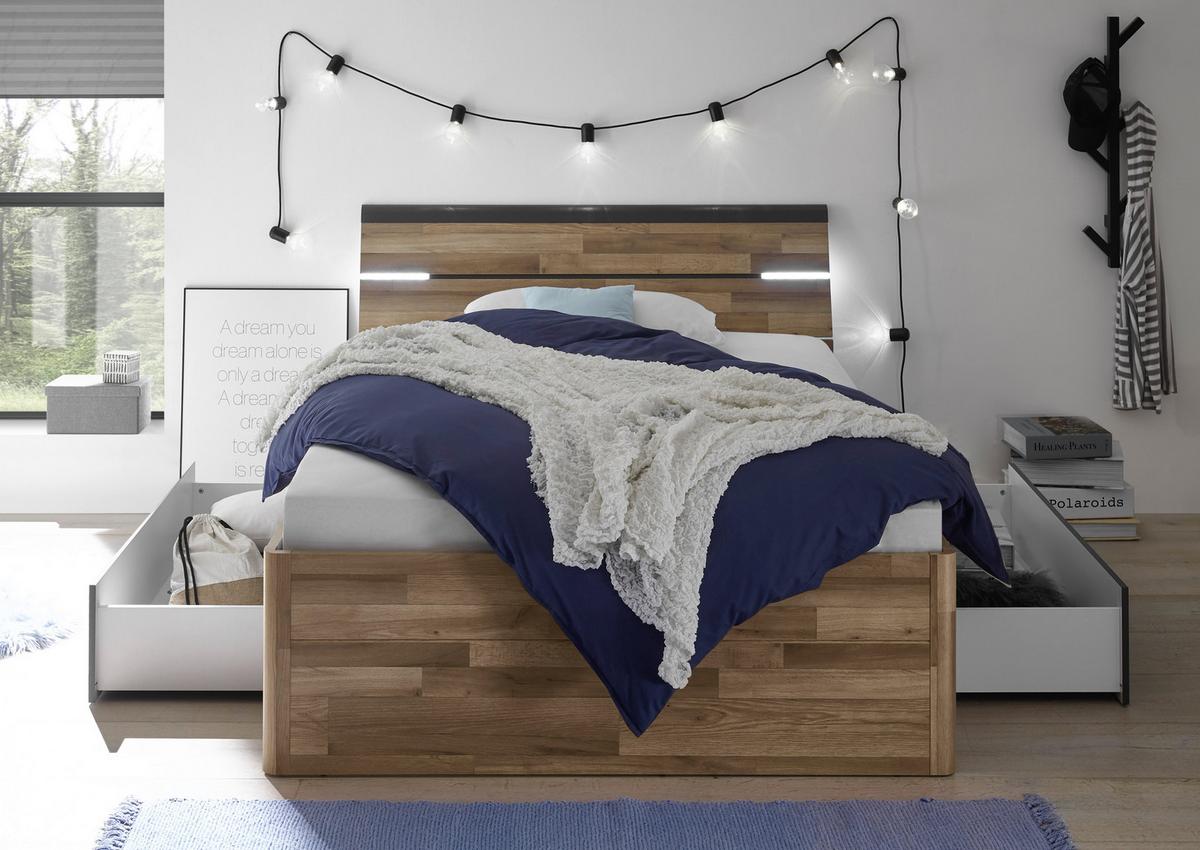 Postelja Mars, S Predali, 160x200 - temno siva/črna, Konvencionalno, umetna masa/leseni material (160/200cm) - MID.YOU