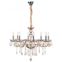 Kristall-Hängeleuchte Linda Bernsteinfarben max. 6 Watt - Bernsteinfarben, KONVENTIONELL, Glas/Metall (70/110cm)