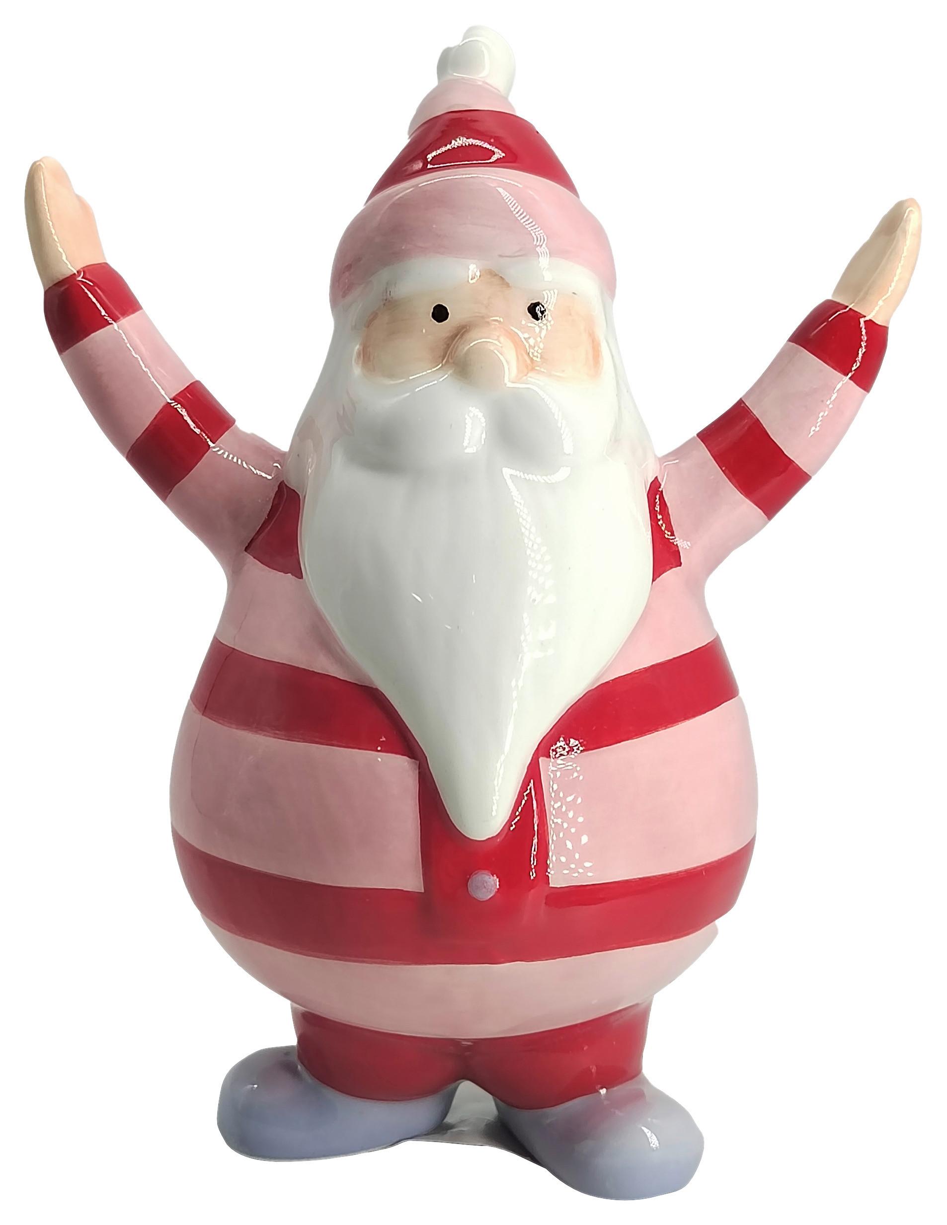 Weihnachtsmann Jaro Rot/Weiß/Pink/Beige - Pink/Beige, Keramik (13,5/17,5/8,8cm) - Mömax