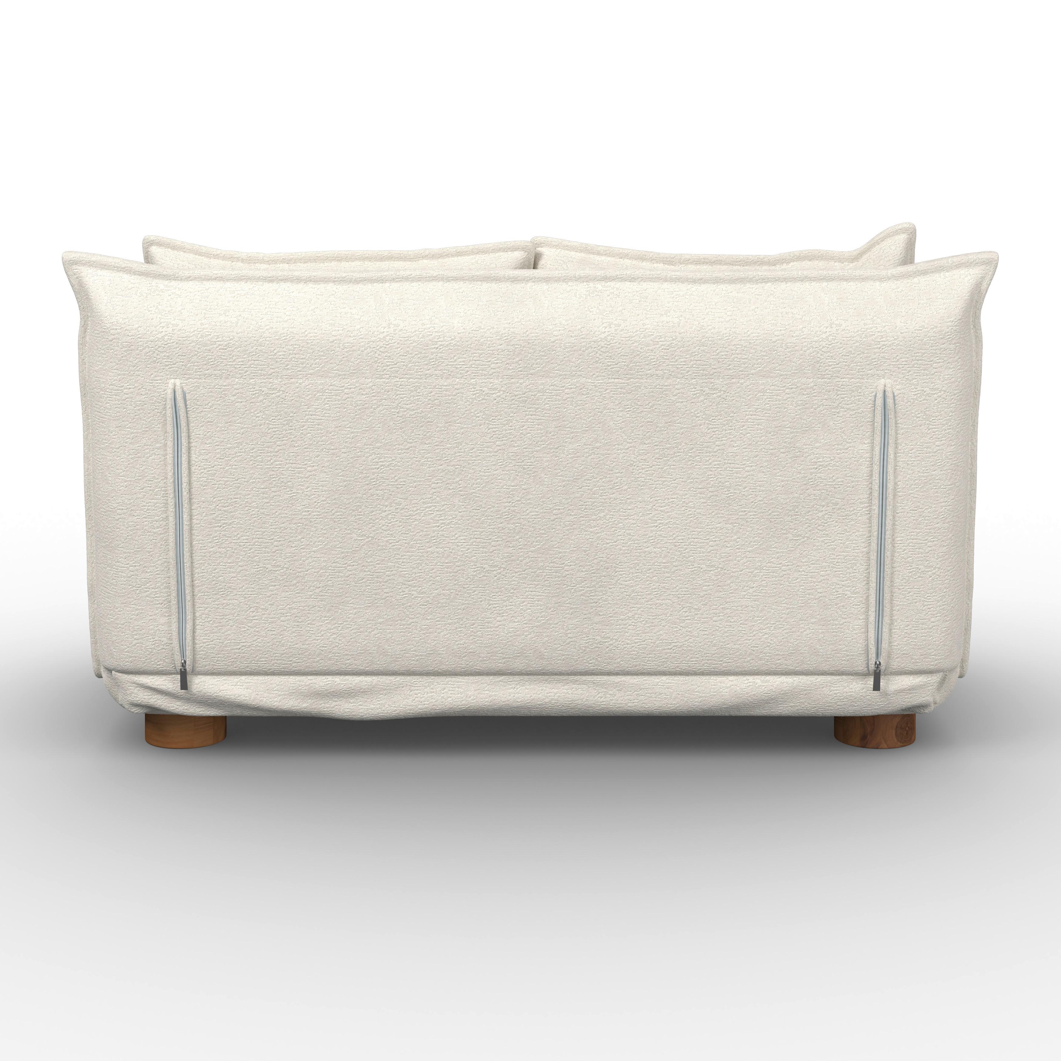 BÄDDSOFFA BELLA - vit/naturfärgad, Modern, metall/trä (141/77/85cm) - Bessagi Home