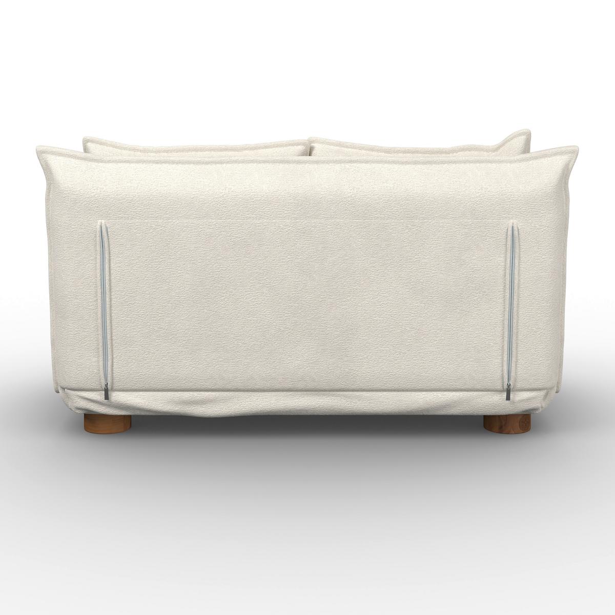 Schlafsofa Bella Bouclé Weiß - Weiß/Naturfarben, MODERN, Holz/Textil (141/189/25cm) - Bessagi Home