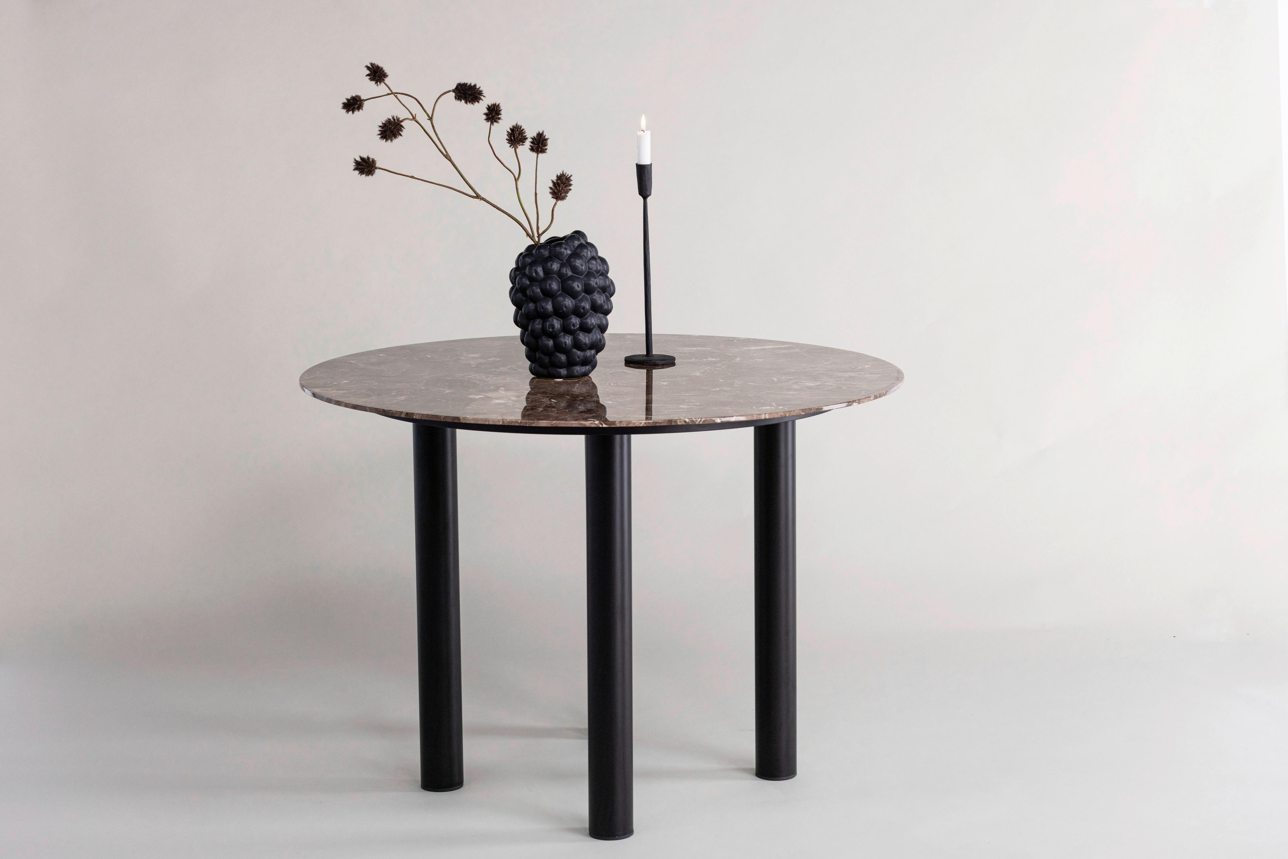 ESSTISCH HAVSTEN - Dunkelbraun/Schwarz, Design, Holzwerkstoff/Metall (106/106/75cm) - Livetastic