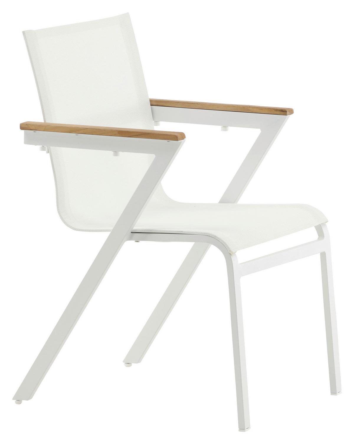 Stapelsessel-Set Mexico 2er Set ca. 57x87 cm Alu Weiß - Weiß, KONVENTIONELL, Holz/Metall (57/87/61cm) - Gardenson