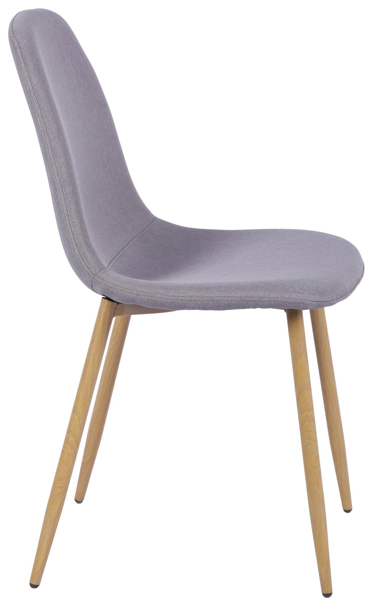 Stol Mona, Siva - siva/barve hrasta, Moderno, kovina/tekstil (44/87/56cm)