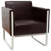 Fotelj Aruba, Temno Rjava - temno rjava/svetlo siva, Moderno, kovina/tekstil (67/78/71cm) - MID.YOU