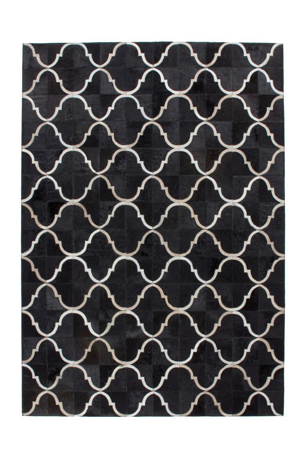 Flachwebeteppich Lavish 310 Schwarz 120x170 - Schwarz, Basics, Leder (120/170cm) - Kayoom