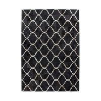 Flachwebeteppich Lavish 310 Schwarz 120x170 - Schwarz, Basics, Leder (120/170cm) - Kayoom