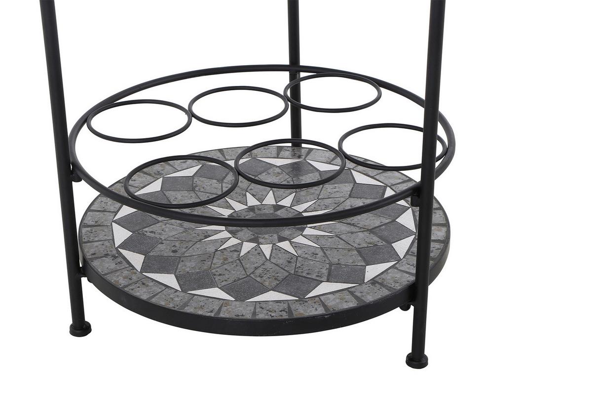Gartentisch Mosaik ca. 42x74 cm Schwarz - Schwarz, KONVENTIONELL, Keramik/Metall (42/42/74cm) - Siena Garden