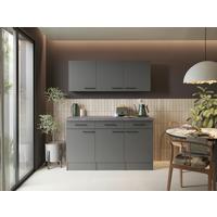 Buffet Oliver Grau - Schwarz/Grau, Trend, Holzwerkstoff/Metall (150/200/60cm) - Respekta