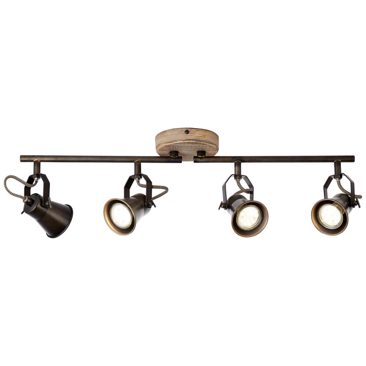Deckenleuchte Seed in Schwarz max. 5 Watt - Schwarz, KONVENTIONELL, Holz/Metall (70/18/12cm) - Brilliant