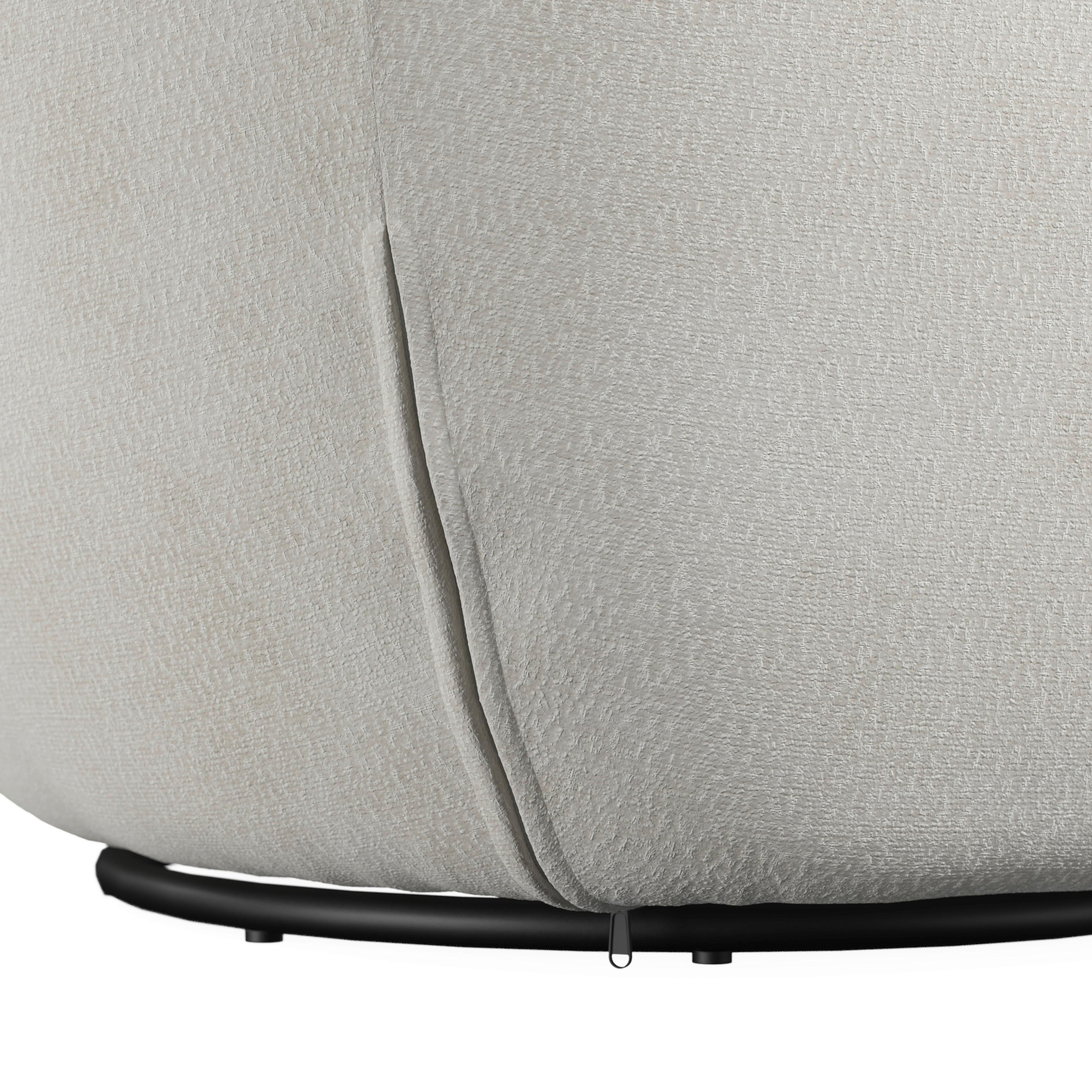 FÅTÖLJ DORA - vit/svart, Modern, metall/trä (77/74/73cm) - Bessagi Home