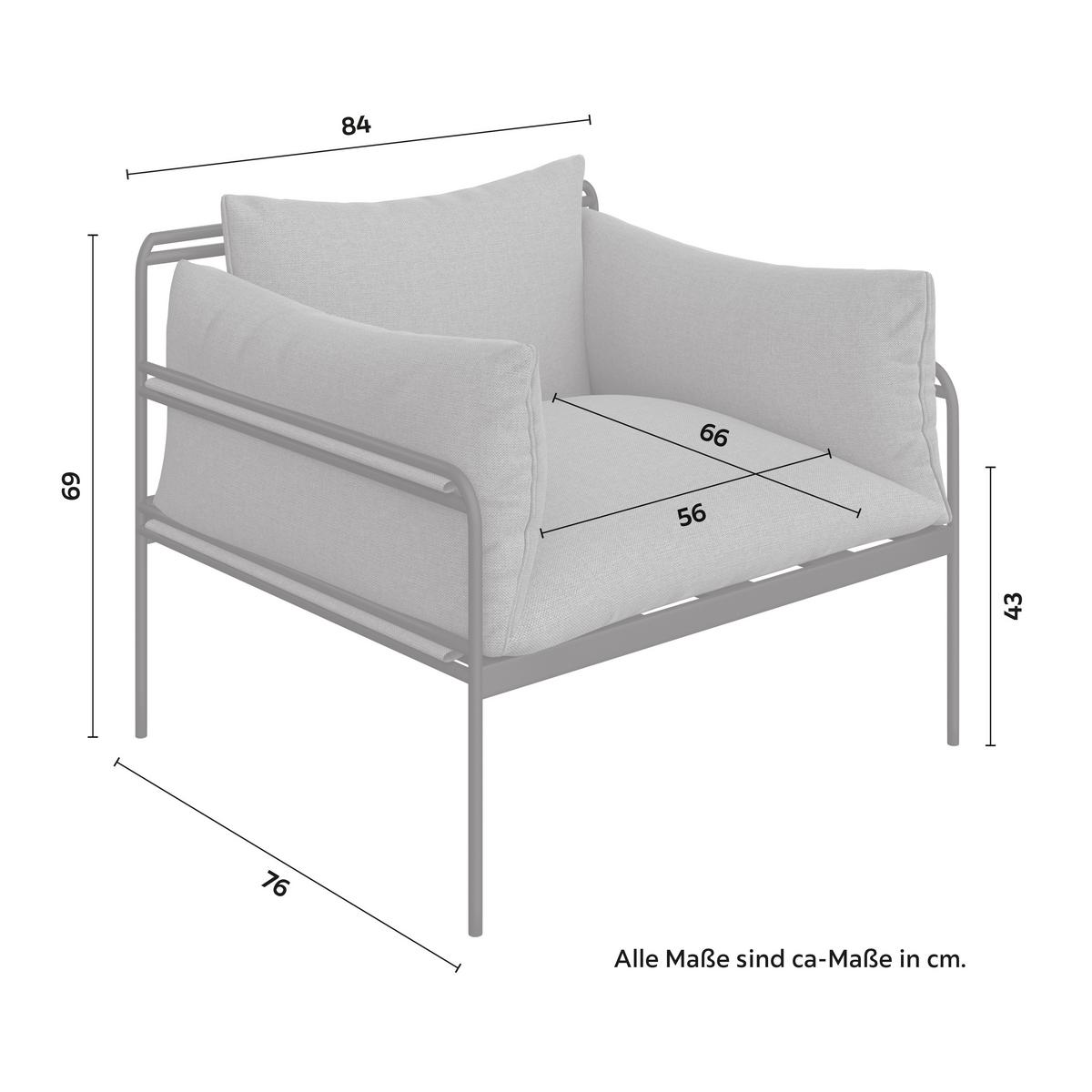 Kerti Garnitúra Anny - bézs/sötétszürke, Modern, Üveg/textil (218/170/72cm) - Bessagi Garden