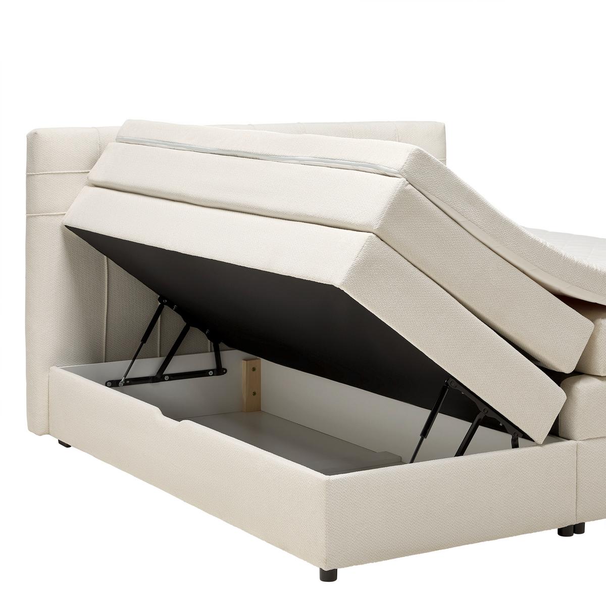 Boxspringbett Fano Beige ca. 180x200cm - Beige/Schwarz, KONVENTIONELL, Kunststoff/Textil (180/200cm) - Mömax