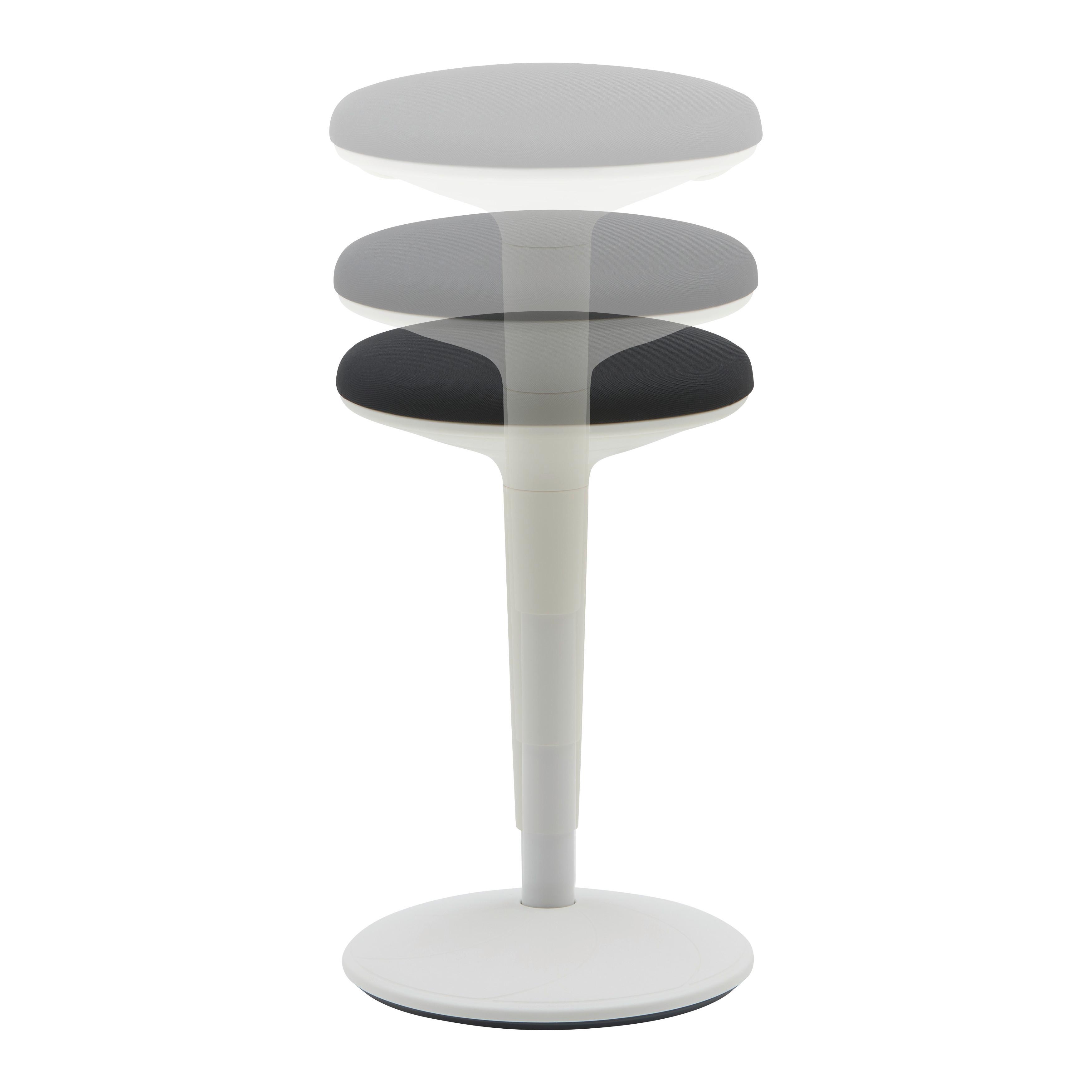 KONTORSPALL SPIN - vit/svart, Modern, metall/textil (36,5/55.5-73.5/39cm) - Mömax