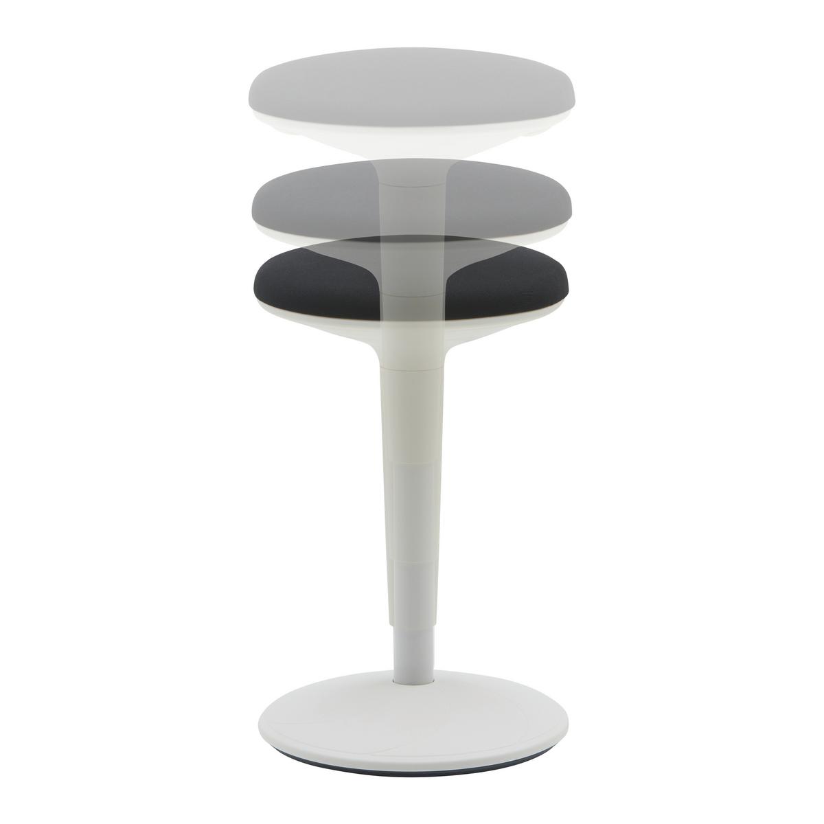 Bürohocker Spin Weiß/Schwarz - Schwarz/Weiß, MODERN, Kunststoff/Textil (36,5/55.5-73.5/39cm) - Mömax