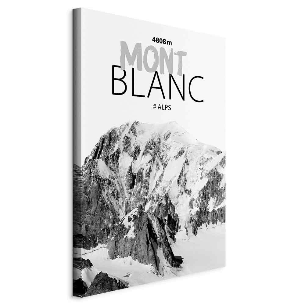 Slika Na Platnu Mont Blanc - črna/sivobela, Basics, tekstil/les (80/120/1.2cm) - artgeist