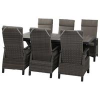 Gartengarnitur Corido 7-tlg. Grau - Grau, Basics, Keramik/Kunststoff (100/109/200cm) - Siena Garden