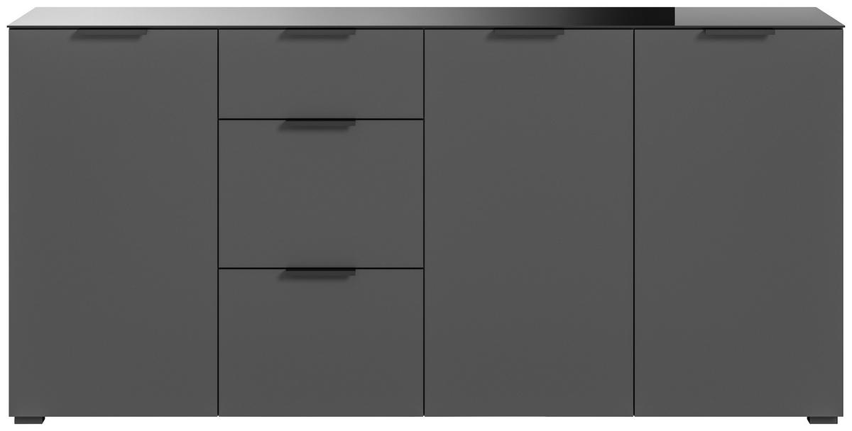 Sideboard Ray ca. 179x86 cm Anthrazit - Anthrazit, Design, Glas/Holzwerkstoff (179/86/40cm) - Livetastic