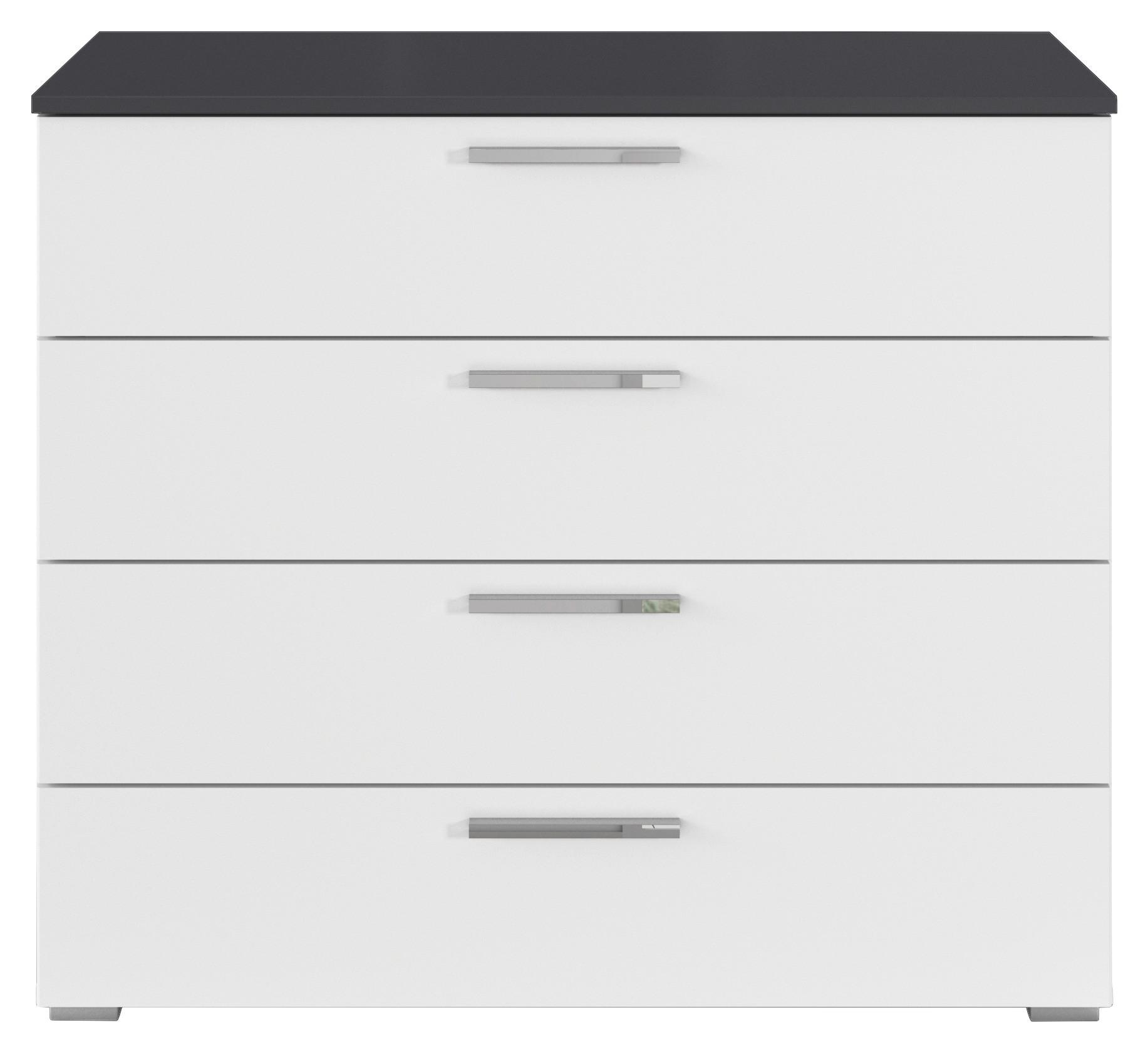 COMODA CASPIO - alb/gri, Konventionell, material pe bază de lemn (93/81/42cm) - Premium Living