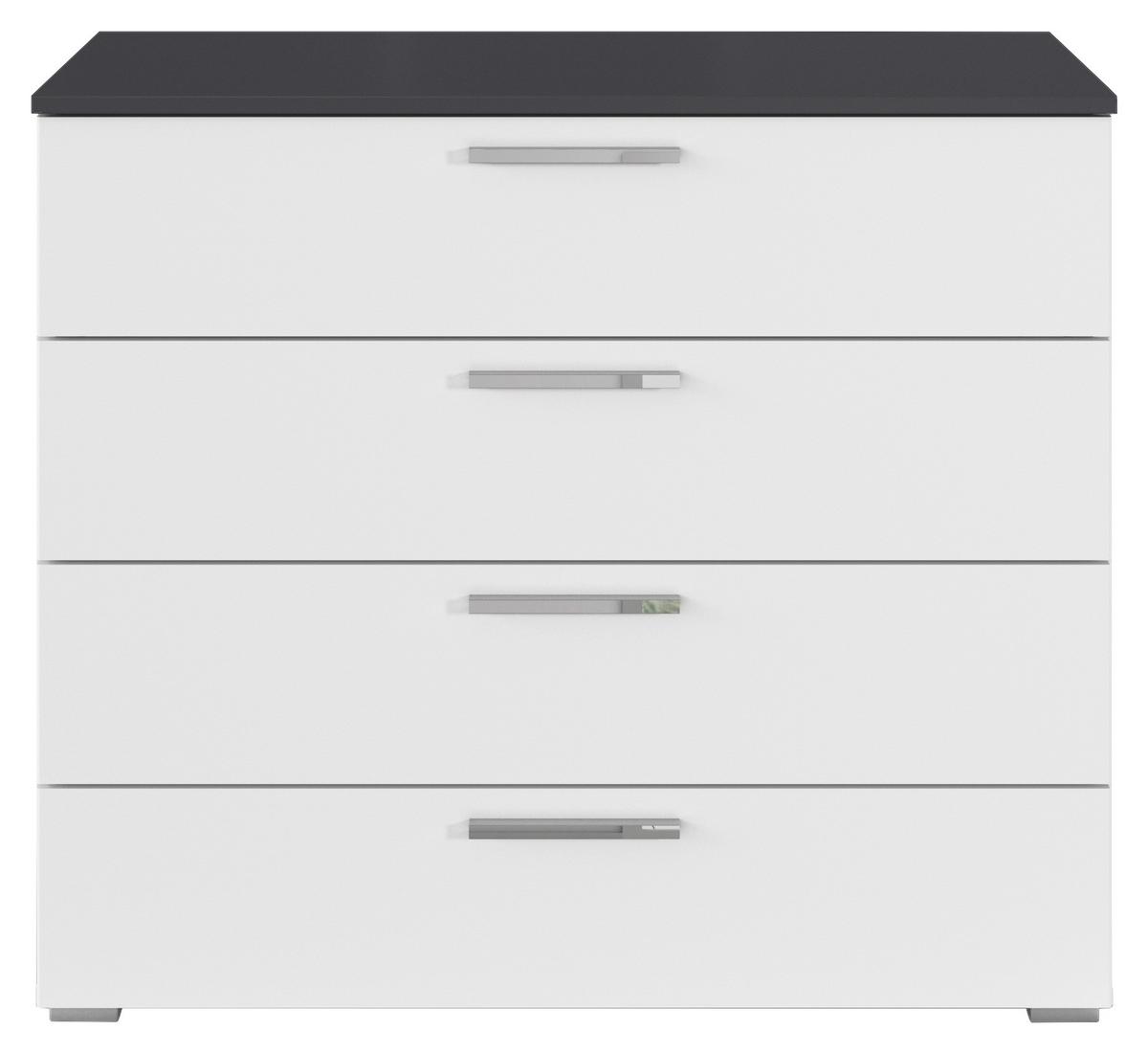 Komoda Caspio - bijela/siva, Konvencionalno, drvni materijal (93/81/42cm) - Premium Living