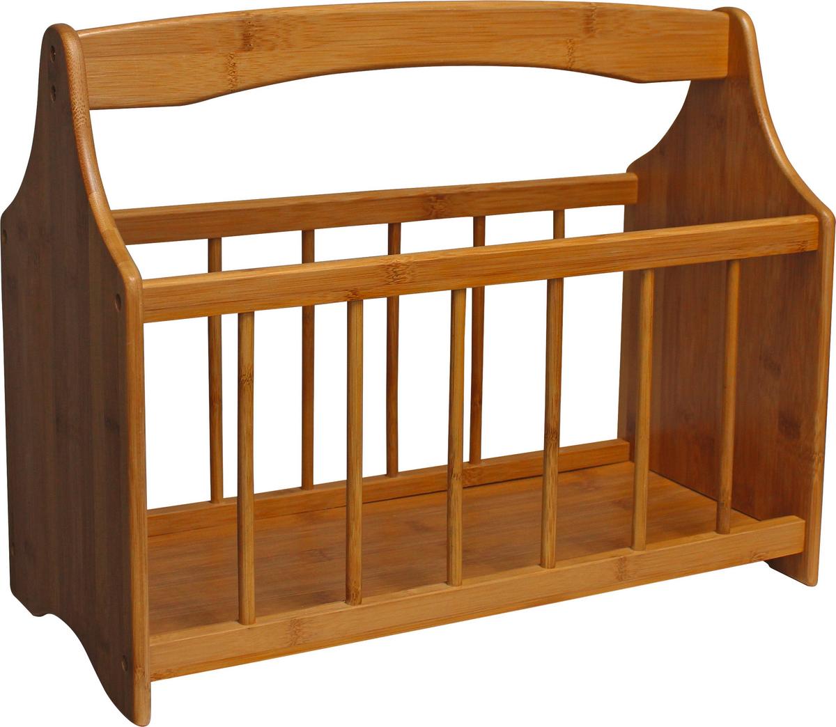 Stojalo Za Časopise Zeta, Bambus, Z Ročajem - naravne barve, Moderno, les (43/34/20,5cm) - Modern Living