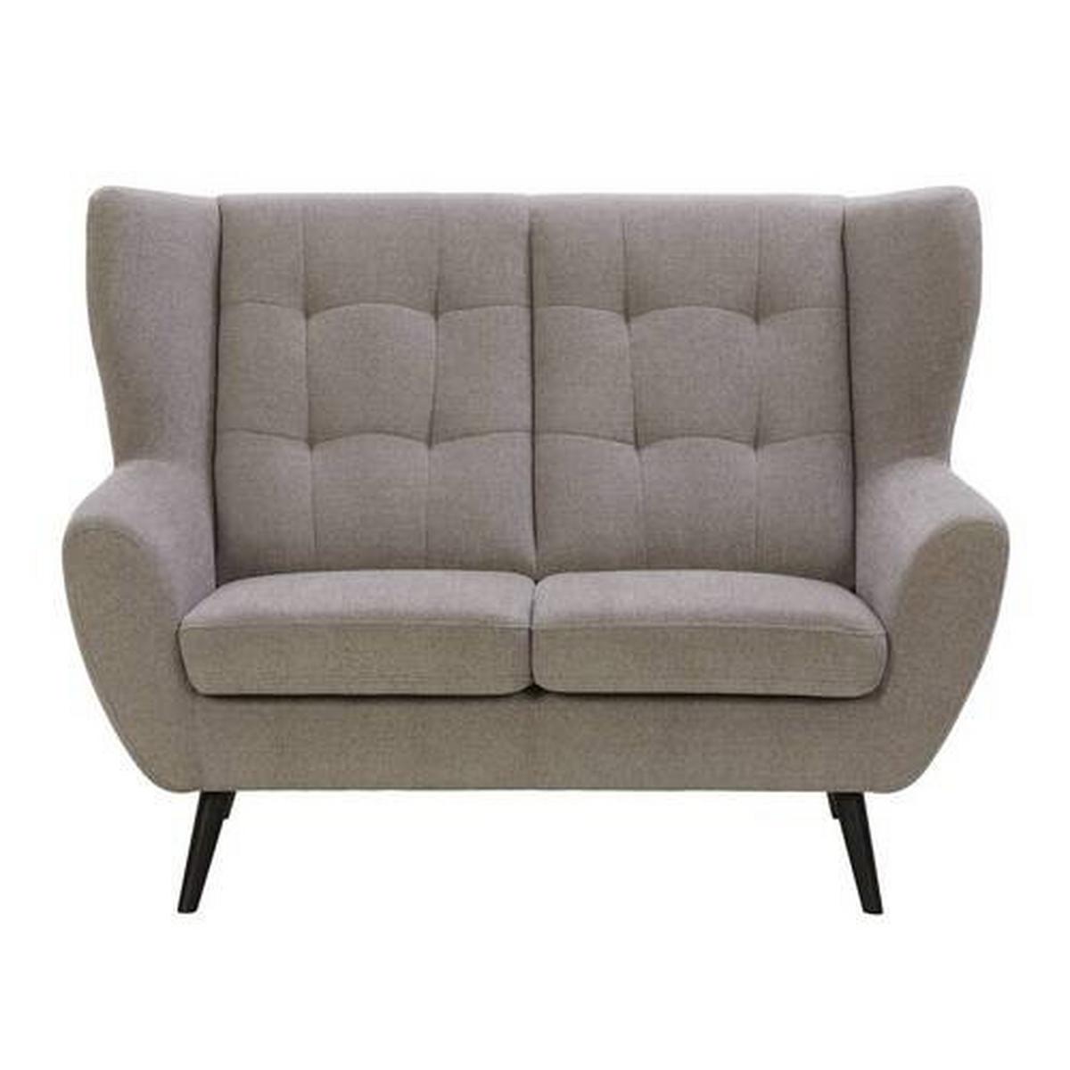 Canapea cu 2 locuri HELSINKI - gri închis/gri, Modern, lemn/textil (140/102/90cm) - Mömax