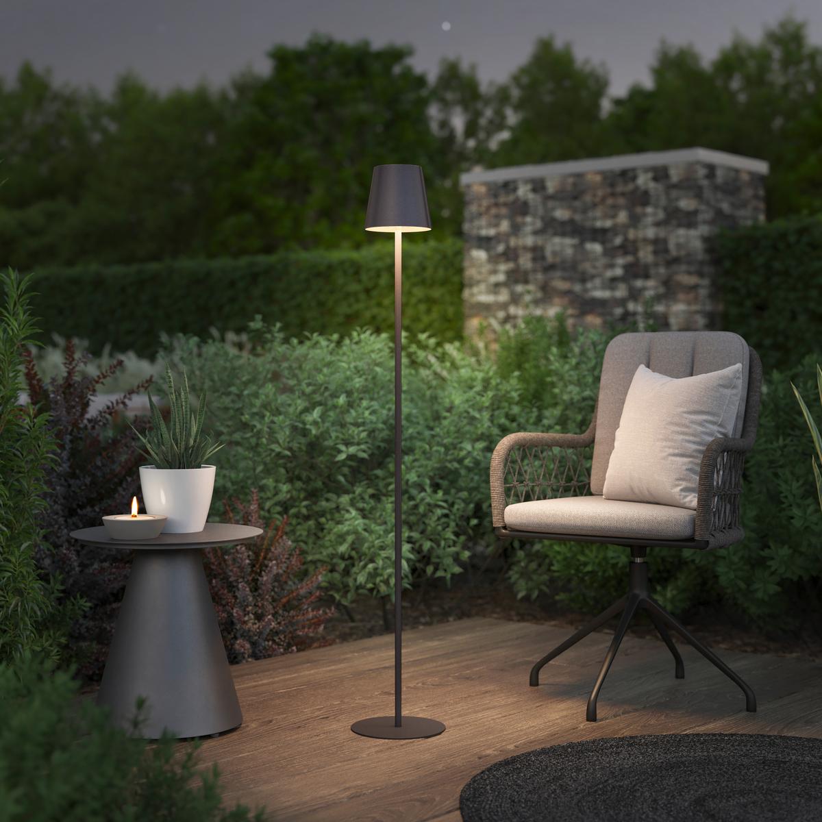 LED Állólámpa Ausi - antracit, Modern, műanyag/fém (22/130cm) - Modern Living