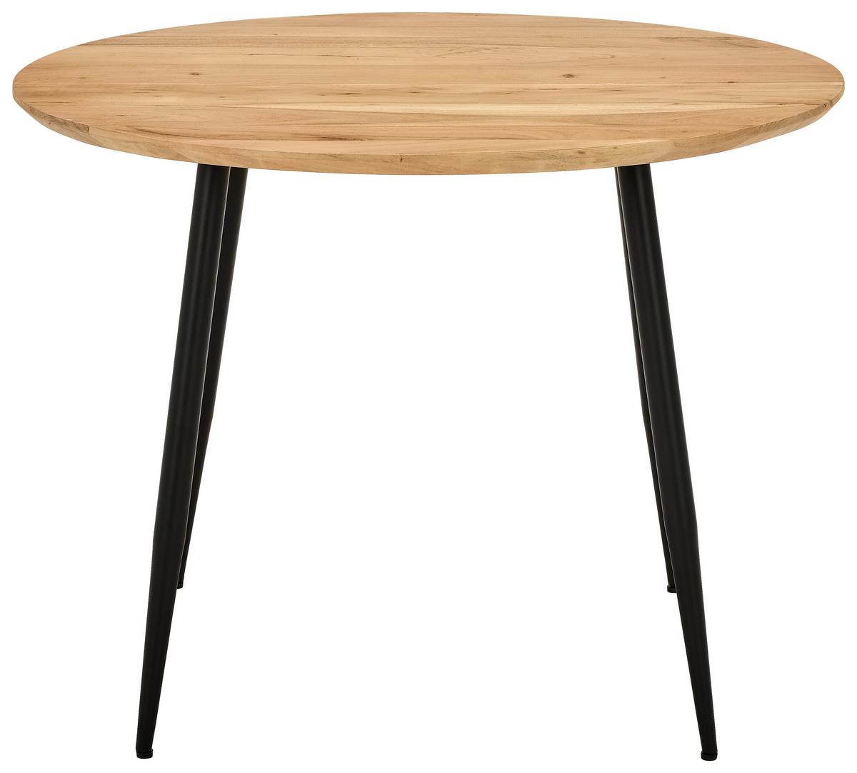 STÓŁ DO JADALNI MALLORCA -EXKLUSIV- - kolor akacjowy/czarny, Lifestyle, metal/drewno (100/100/76cm) - Stylife