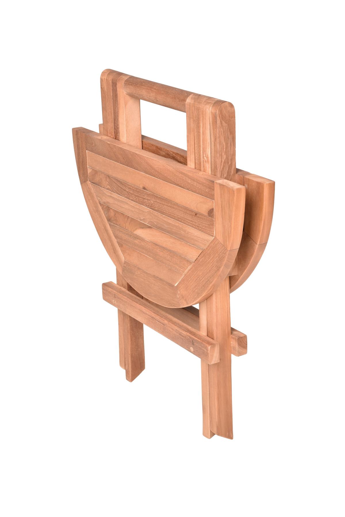 Gartenbeistelltisch Mitan Teak klappbar - Braun, Basics, Holz (50/50/51cm) - Gardenson