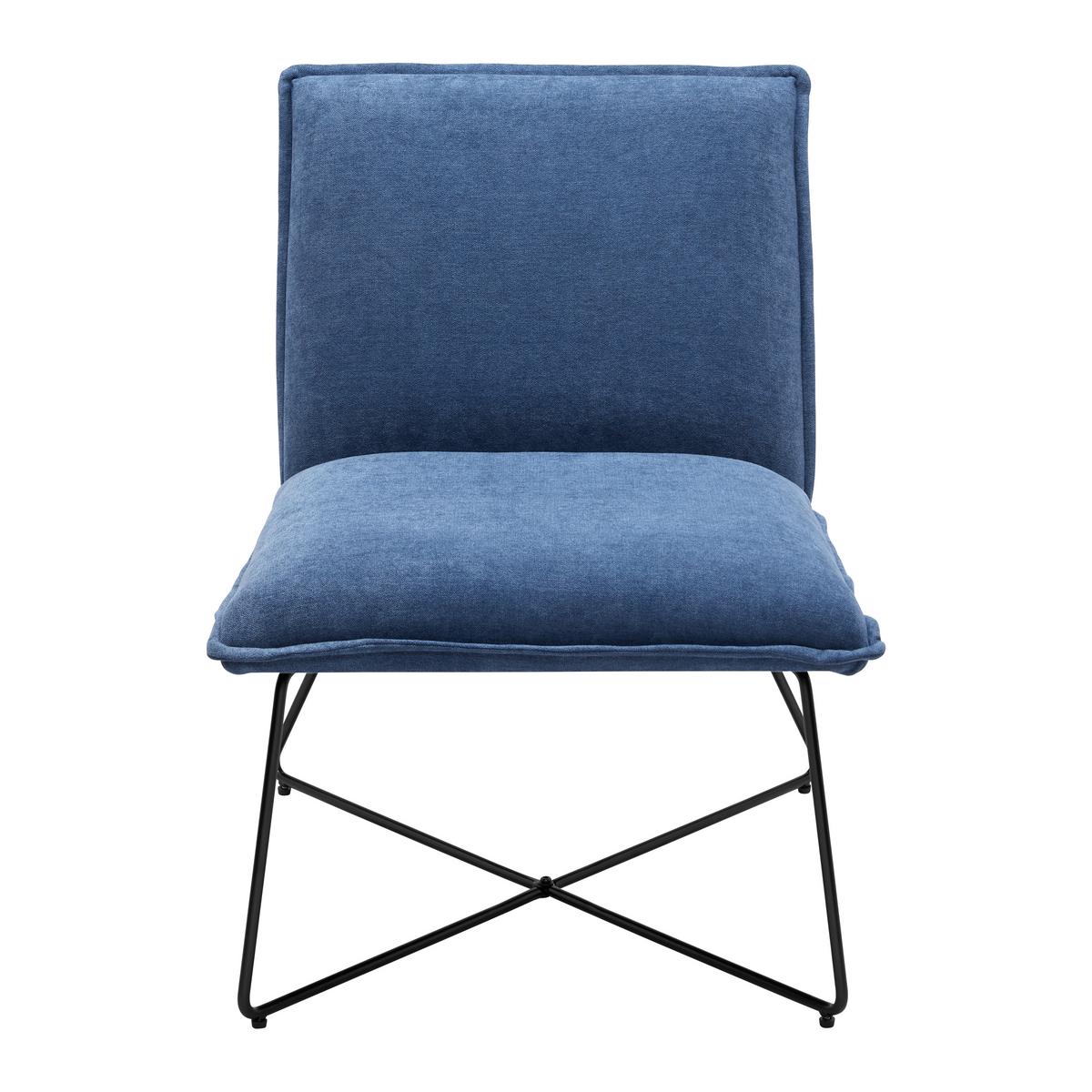 Sessel Filip Blau Webstoff - Blau, MODERN, Holz/Textil (63/82/69cm) - Bessagi Home