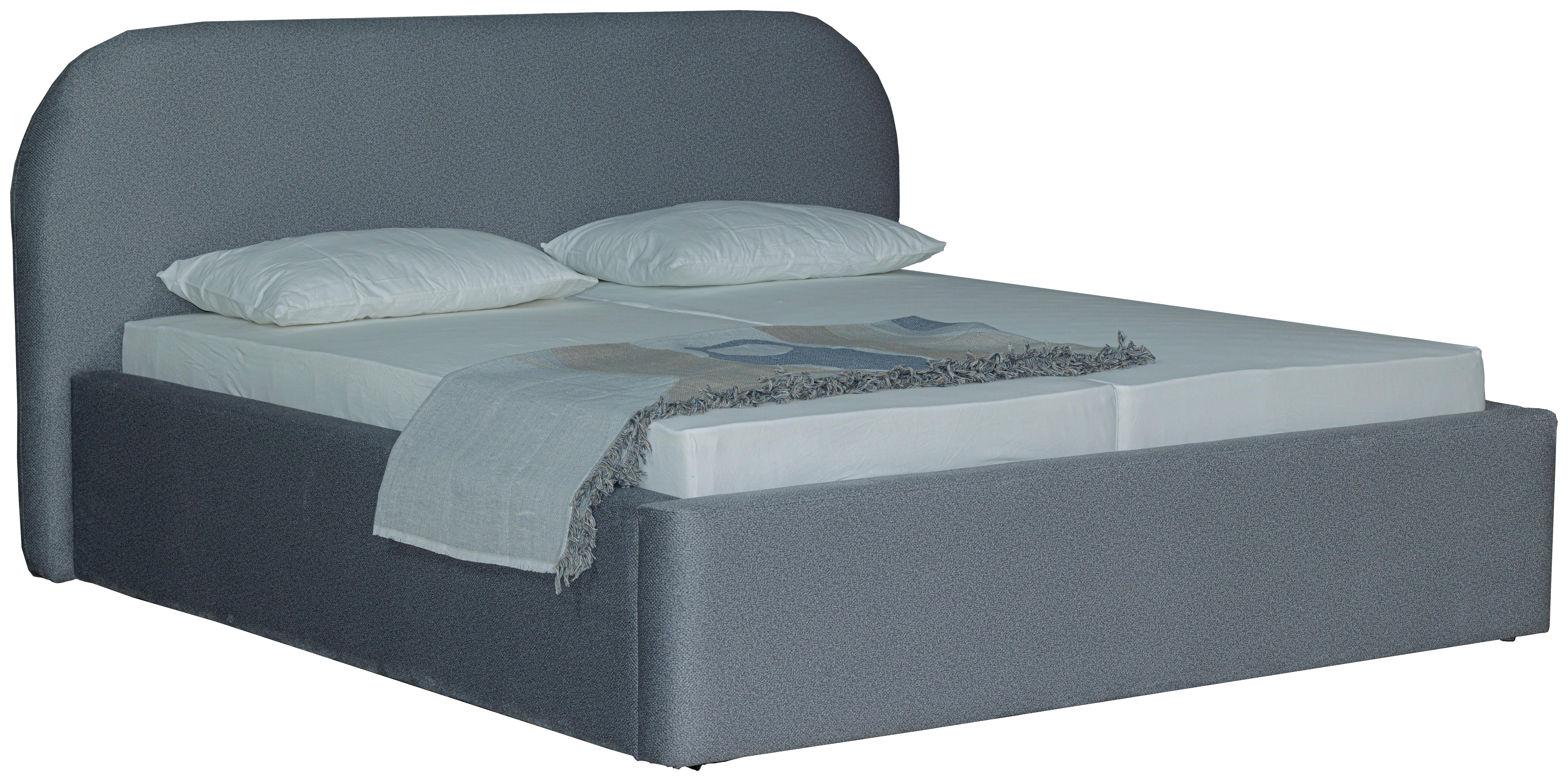 Oblazinjena Postelja Bilbao Storage - siva/črna, Design, tekstil/les (180/200cm) - Mömax