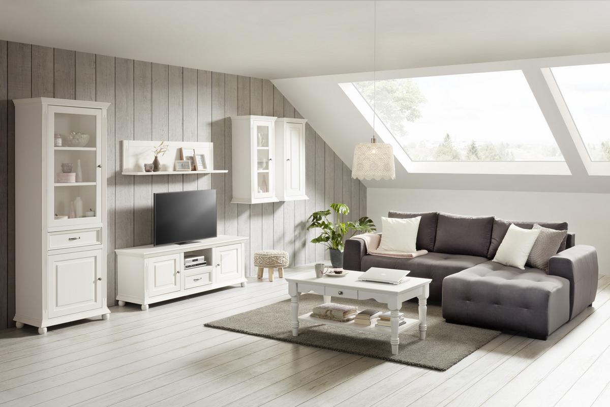 tablette murale in Weiss - blanc, Romantik / Landhaus, bois (130/35/25cm) - Zandiara