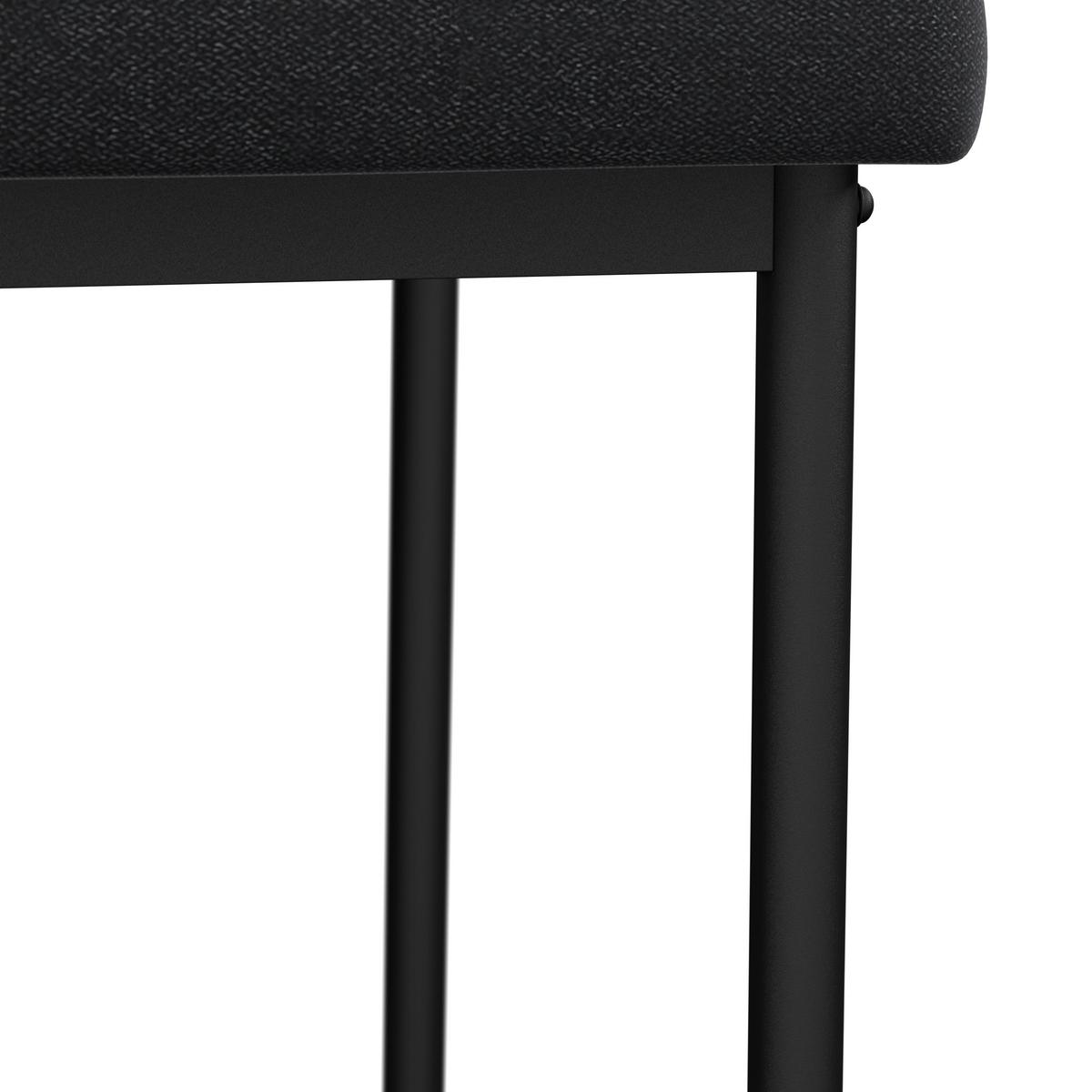 Stuhl Cori Dunkelgrau Webstoff Gepolstert - Dunkelgrau/Schwarz, MODERN, Holz/Textil (45/87/57cm) - Bessagi Home