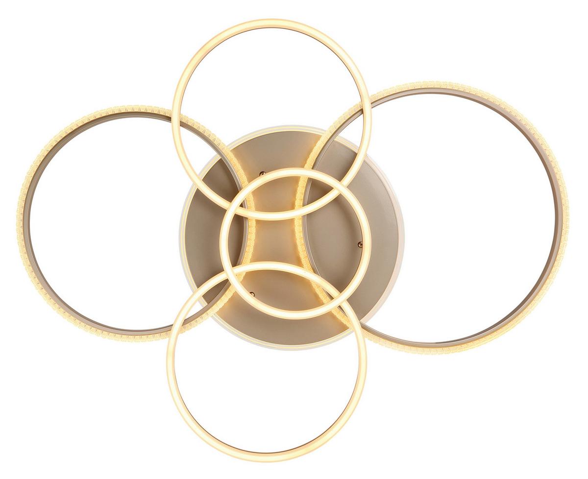 LED-DECKENLEUCHTE 48467-70CH LORELEI - Klar/Champagner, Design, Kunststoff/Metall (110/88/12cm) - Globo