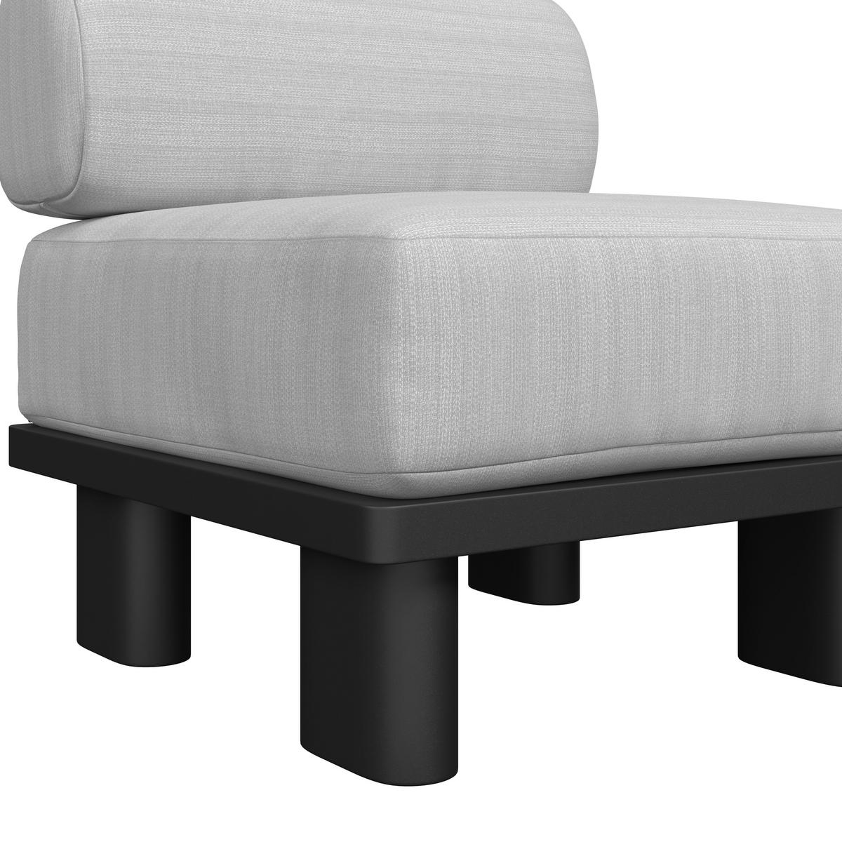 Loungegarnitur Lumea Hellgrau Outdoorstoff/Metall/Polywood - Dunkelgrau/Hellgrau, MODERN, Kunststoff/Textil - Bessagi Garden