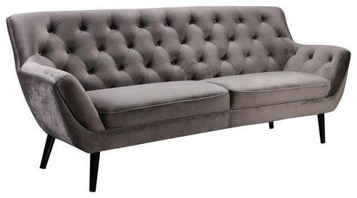 SOFA CHESTERFIELD STOCKHOLM - czarny/szary, Trend, tkanina (196/90/90cm) - Stylife