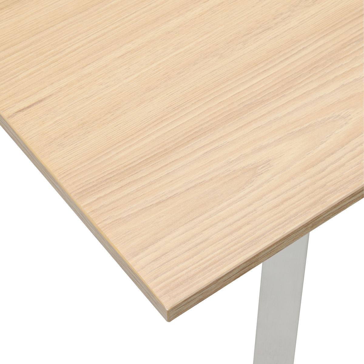 Esstisch Velasca Eichefarben/edelstahlfarben - Edelstahlfarben/Eichefarben, Design, Holzwerkstoff/Metall (160/76/90cm) - Mömax
