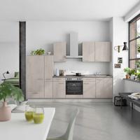 Küchenblock Riva Low m. Geräten Grau - Schieferfarben/Edelstahlfarben, MODERN, Holzwerkstoff/Metall (300cm) - Nobilia