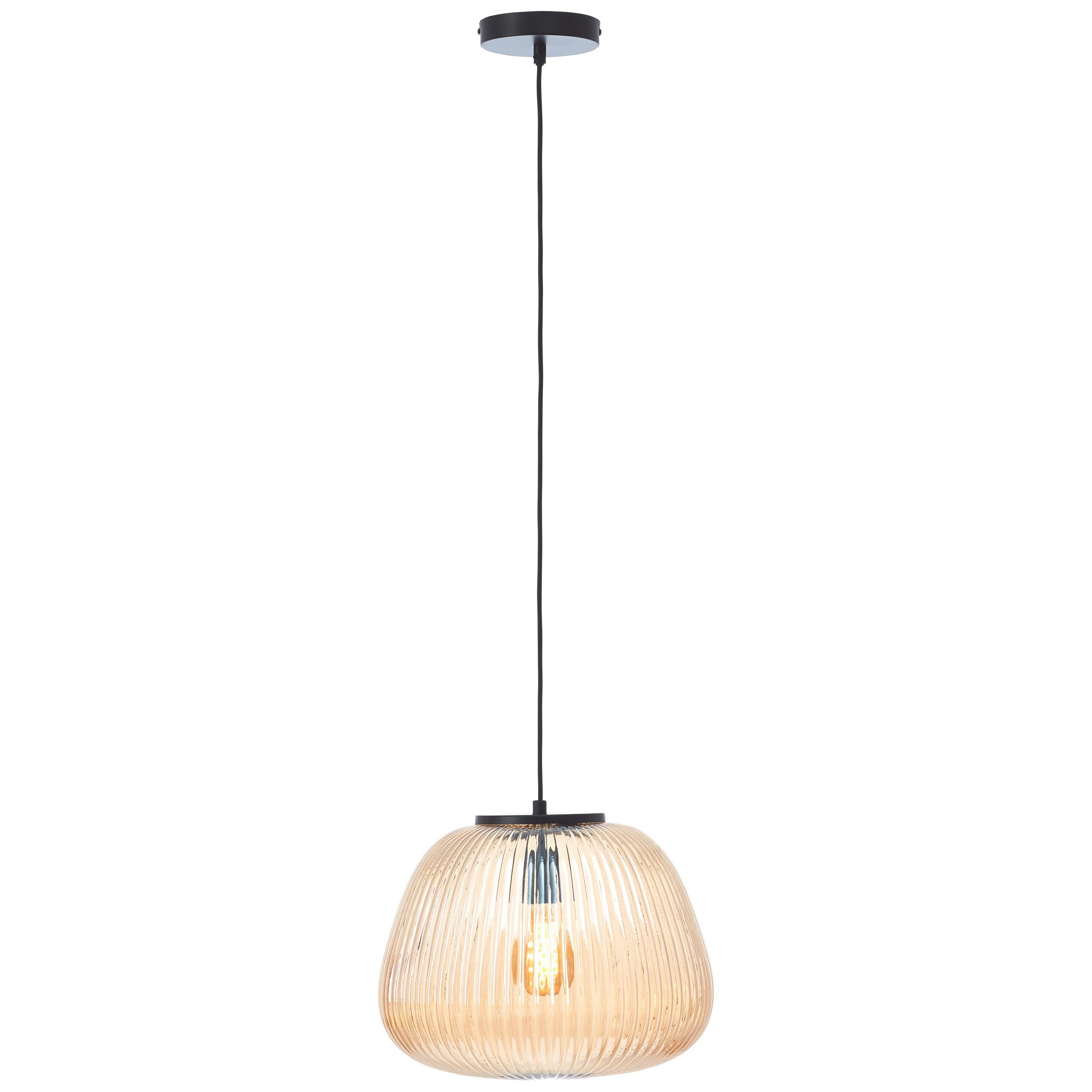 Hängeleuchte Kaizen Bernsteinfarben max. 40 Watt - Bernsteinfarben, Basics, Glas/Metall (35/150cm) - Brilliant