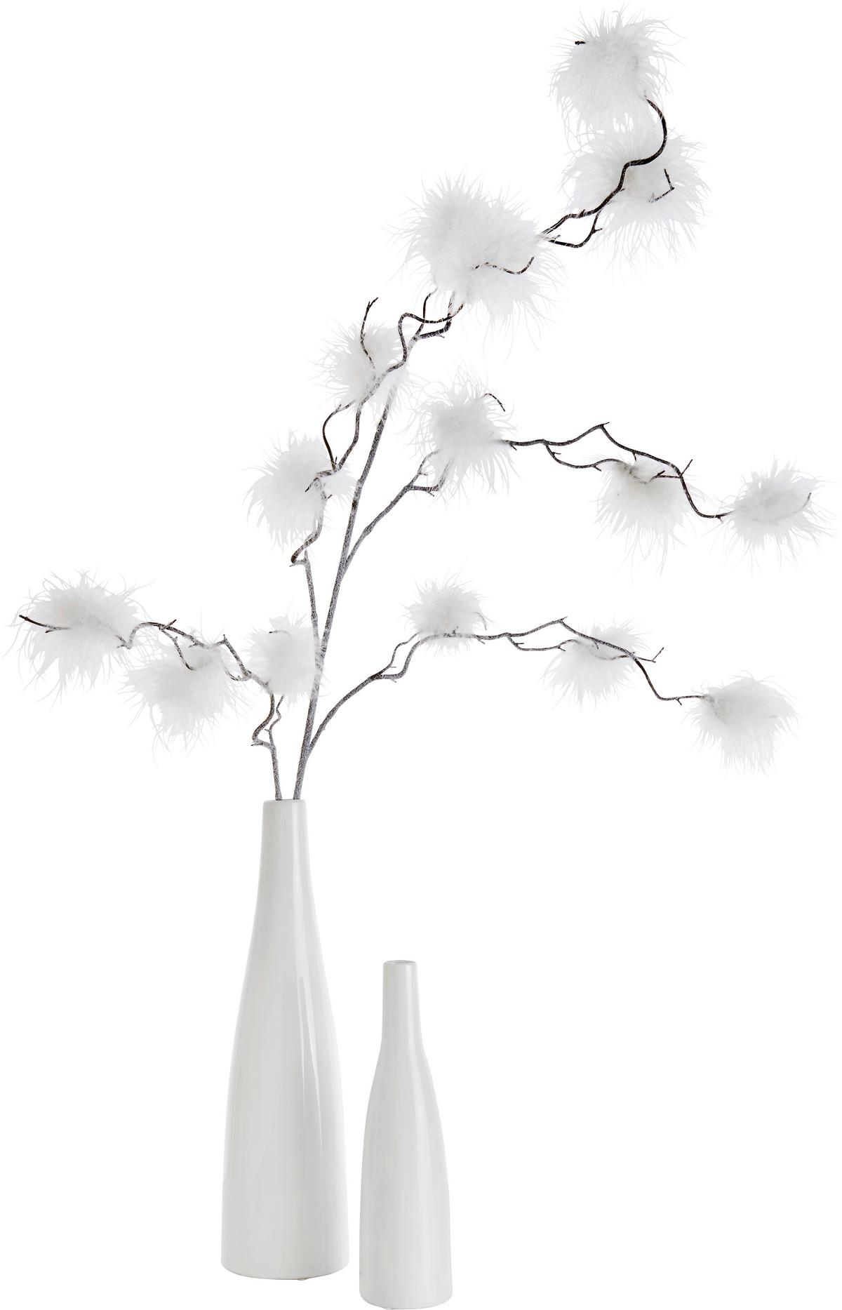 Vase Plancio II Weiß - Weiß, MODERN, Keramik (7,5/27cm) - Modern Living