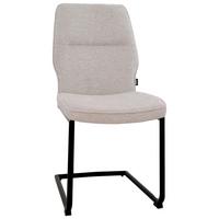 KRZESŁO NA PŁOZIE SALLY - beżowy/czarny, Design, metal/tkanina (45/91/62cm) - Xora