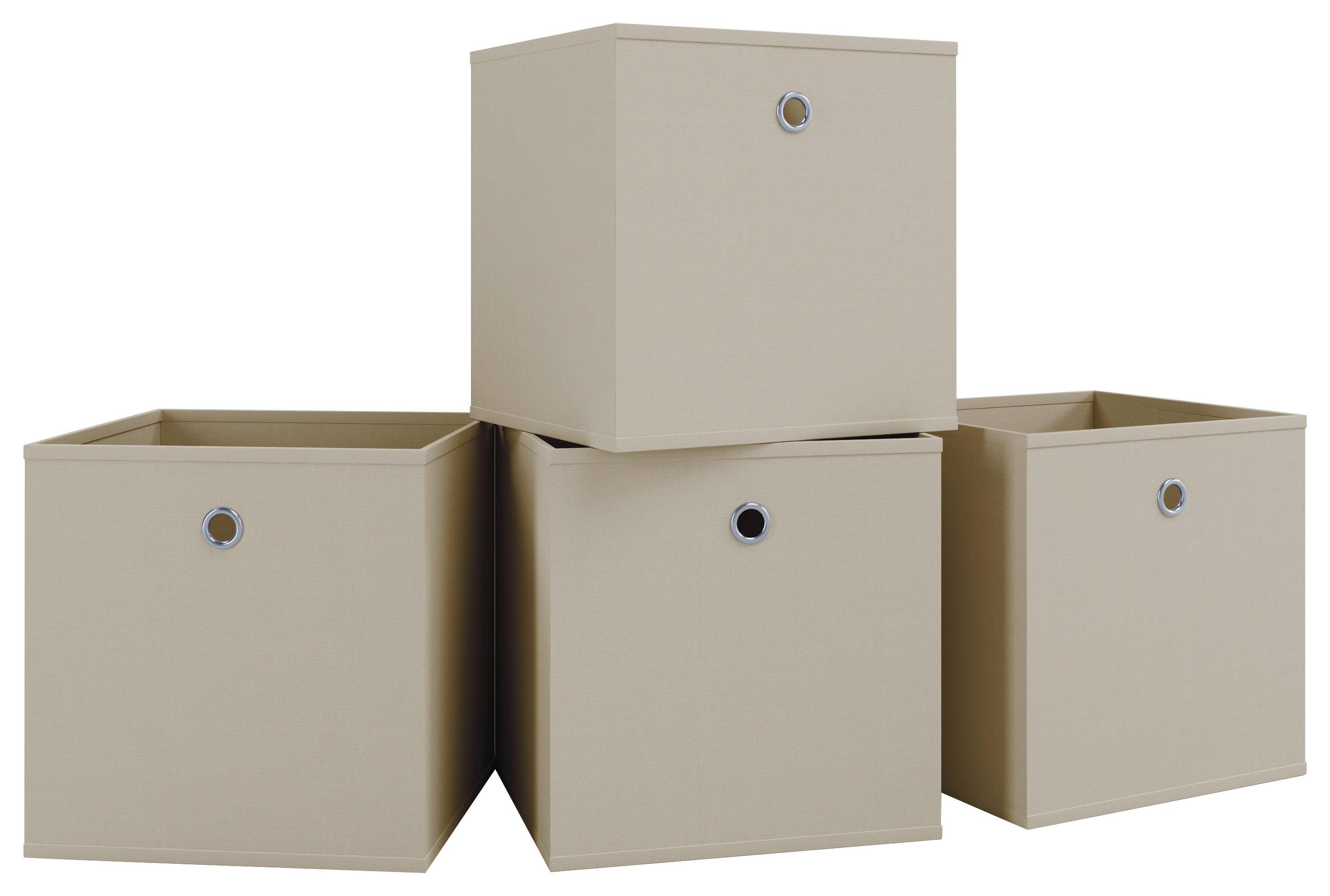 Faltbox 4er-Boxas - Naturfarben, Basics, Kunststoff (27/28/27cm) - MID.YOU