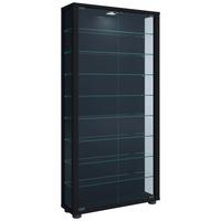 VITRINE LUMO MAXI LED - Transparent/Schwarz, Design, Glas/Holzwerkstoff (59/113/18cm) - MID.YOU