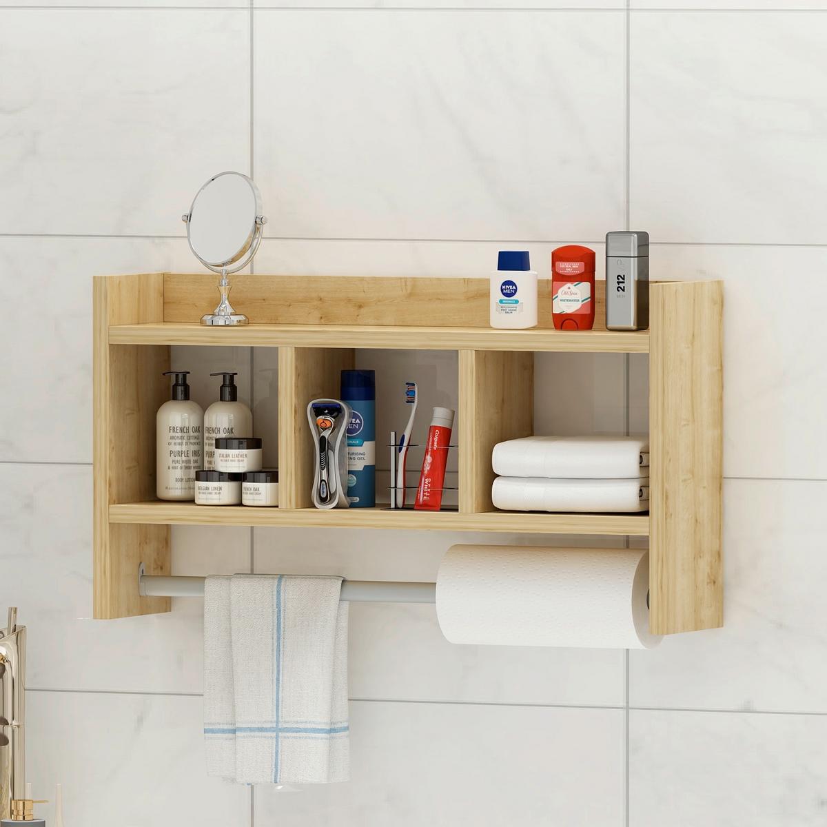 KÜCHENREGAL ASYA R001 WANDREGAL - Eichefarben, Design, Holzwerkstoff (64/35/15cm) - Livetastic