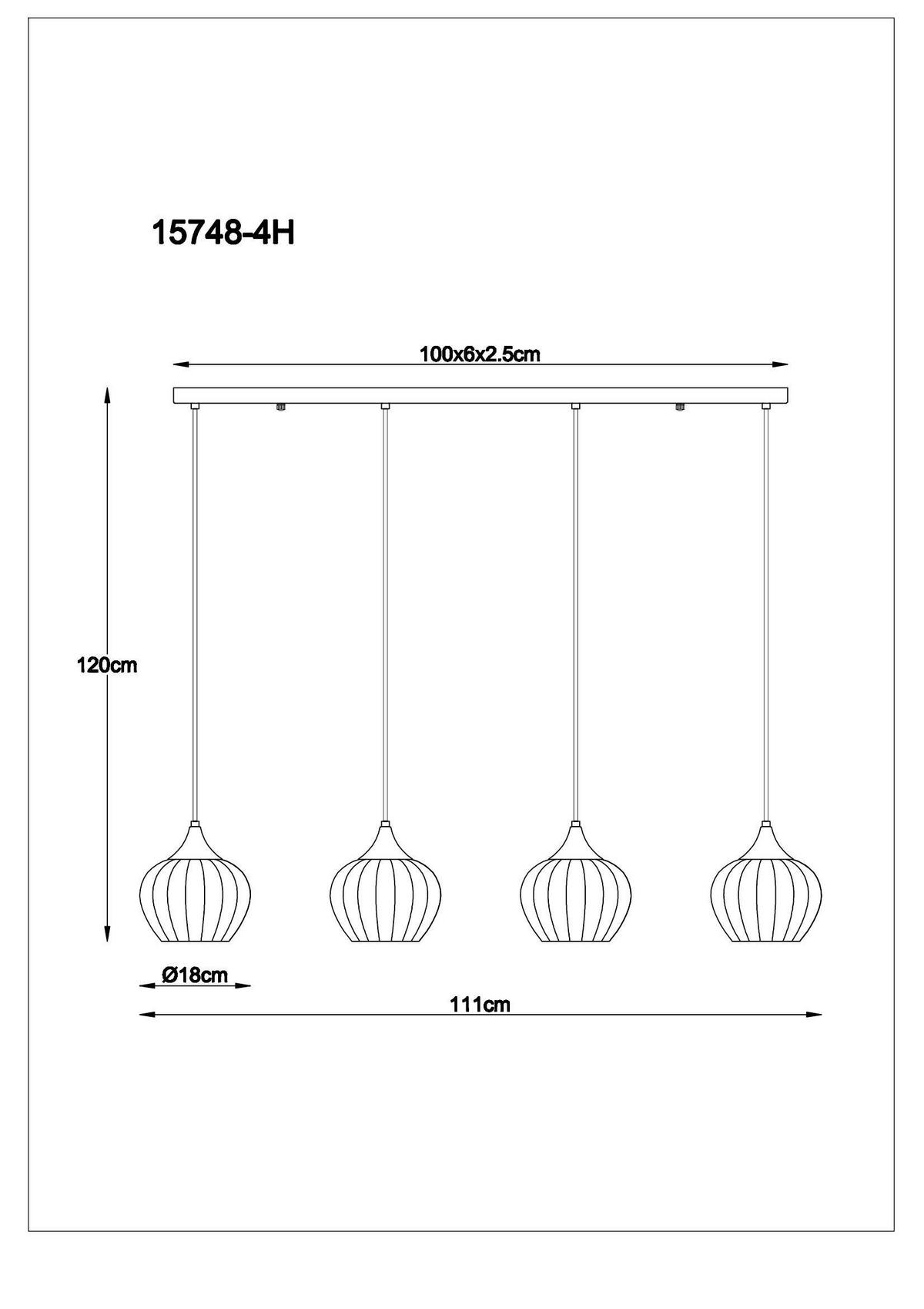 Viseća Svjetuljka Sander - narančasta/zelena, Basics, staklo/metal (111/18/120cm) - Globo