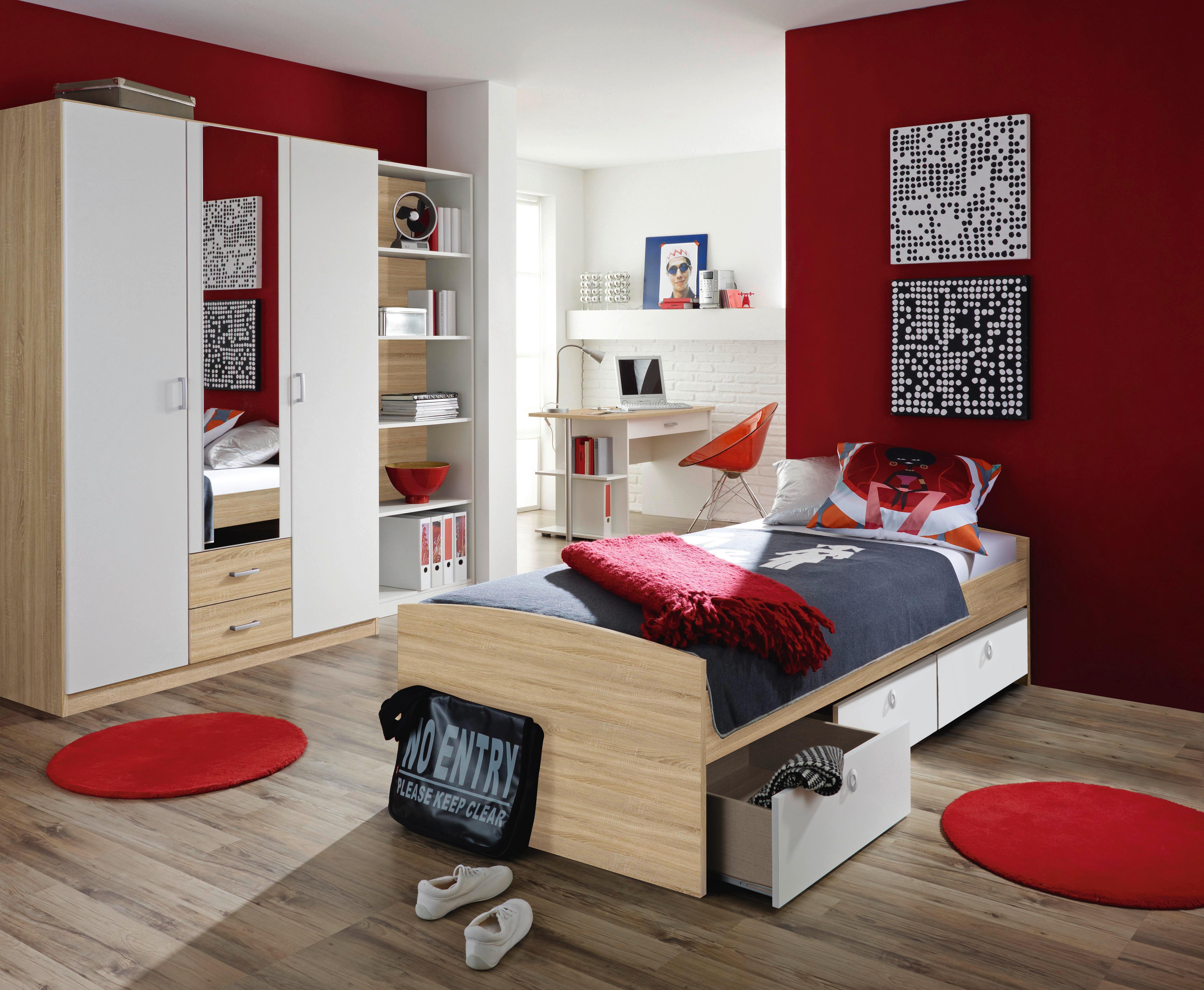 Omara S Klasičnimi Vrati Point - aluminij/bela, Moderno, umetna masa/leseni material (136/197/54cm) - Modern Living
