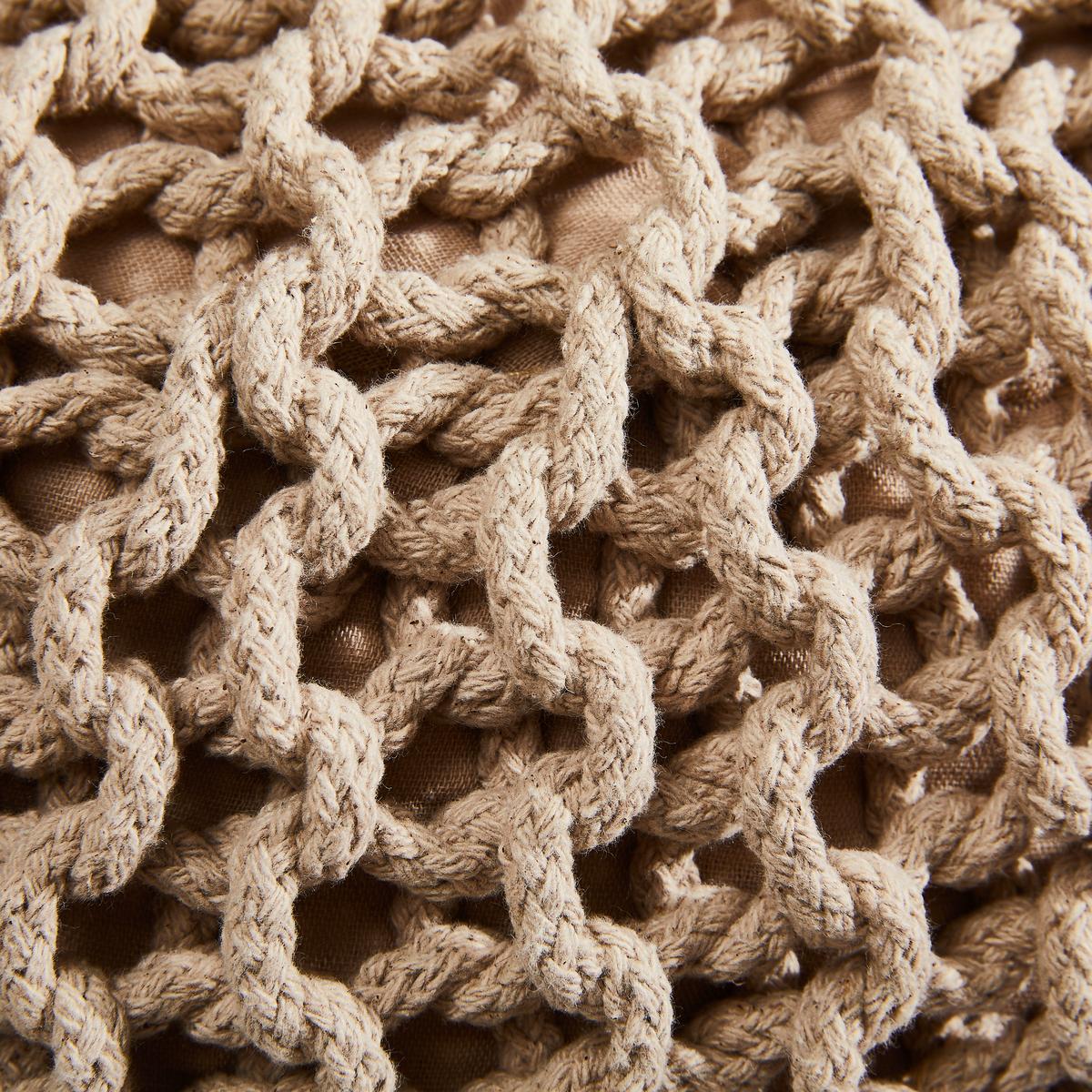 PUF BERGEN - beżowy/szary, Trend, tkanina (55/55/35cm) - Linea Natura