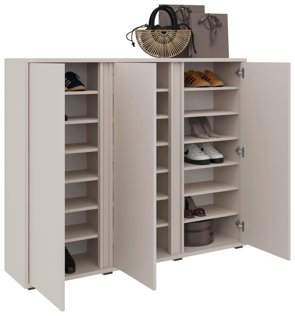 SZAFKA NA BUTY LIV - antracytowy/kaszmir, Konventionell, materiał drewnopochodny/tworzywo sztuczne (145/120/34cm) - Xora