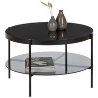 Couchtisch Aiko in Schwarz Rund - Schwarz, MODERN, Glas/Metall (75/75/45cm) - Mömax